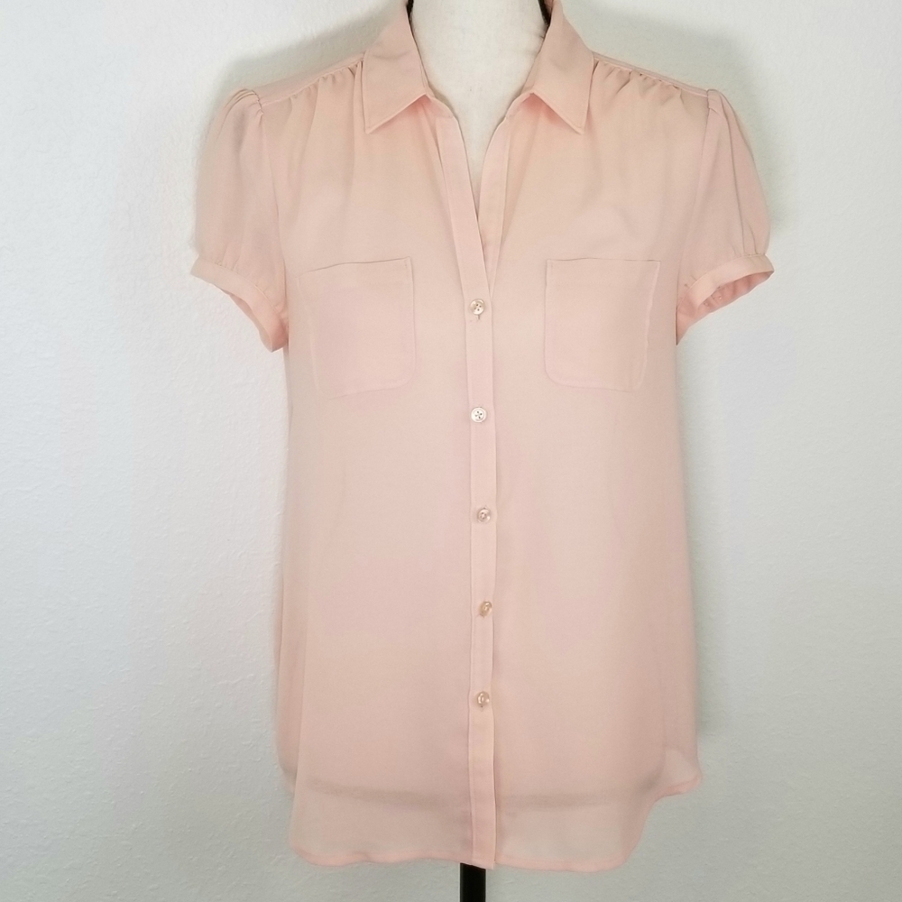 ANN TAYLOR LOFT Peachy Pink Top, size S